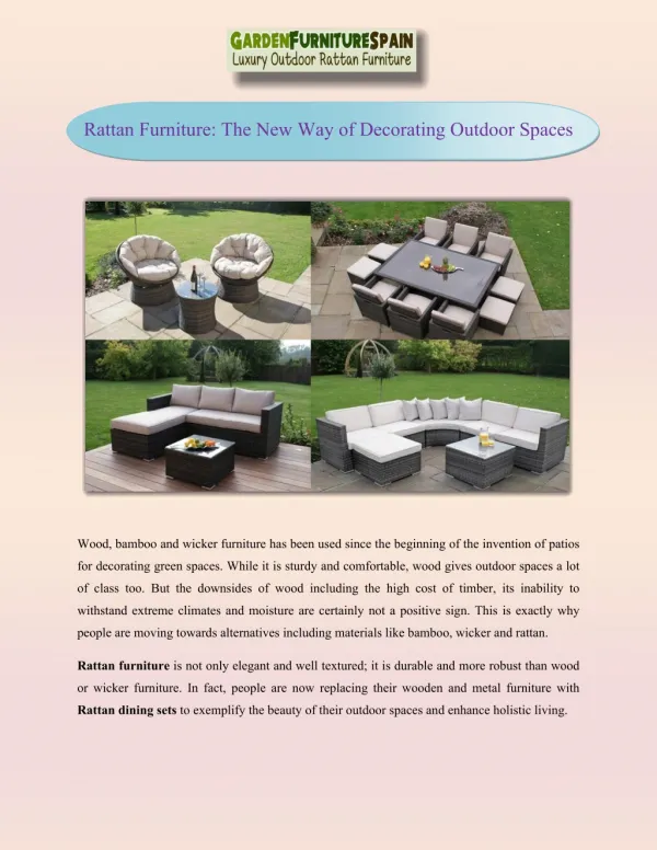 Rattan Furniture The New Way of Decorating Outdoor Spaces