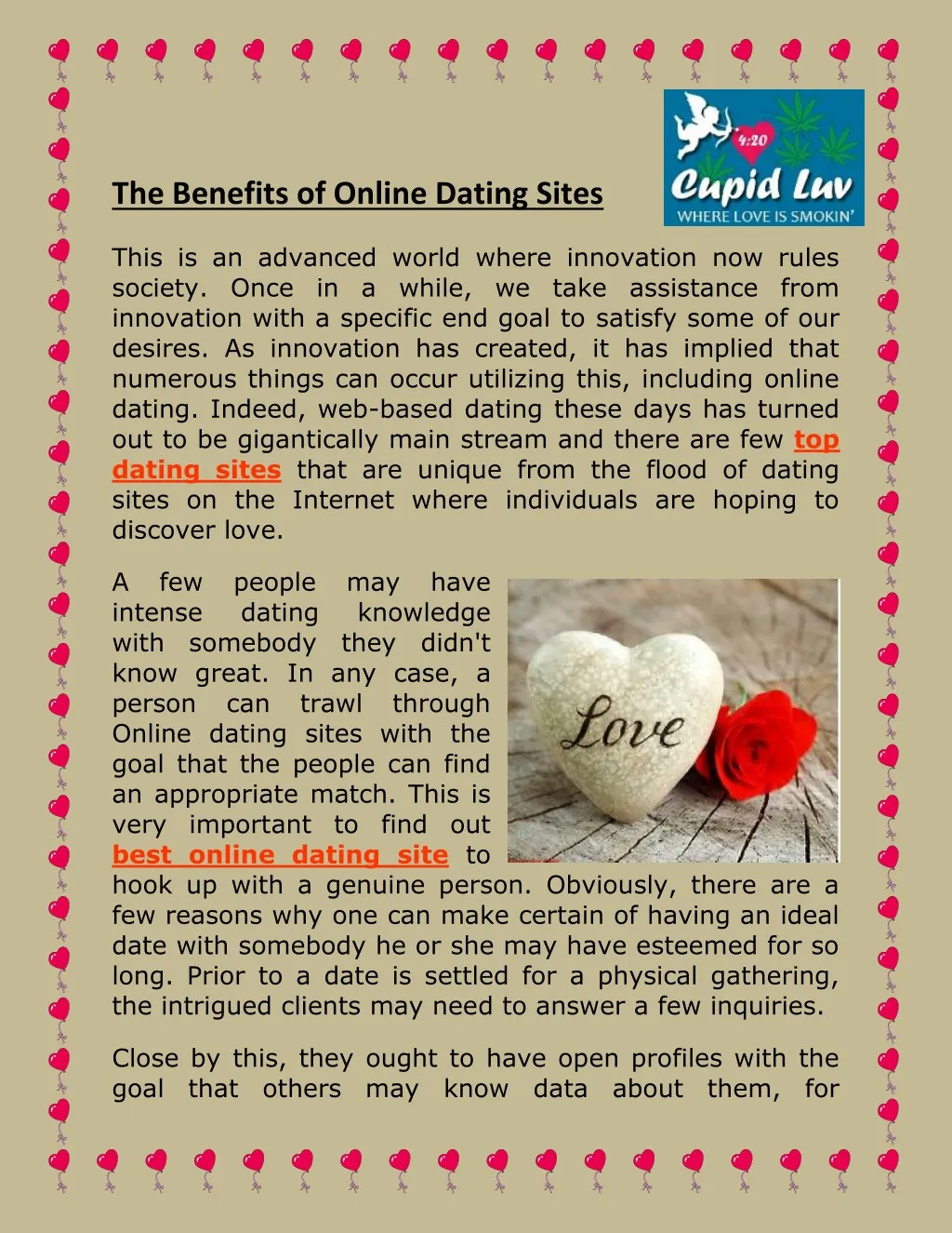 the benefits of online dating sites