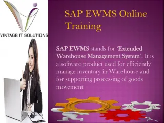 SAP EWMS Training Material - slide 1