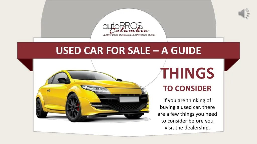 used car for sale a guide