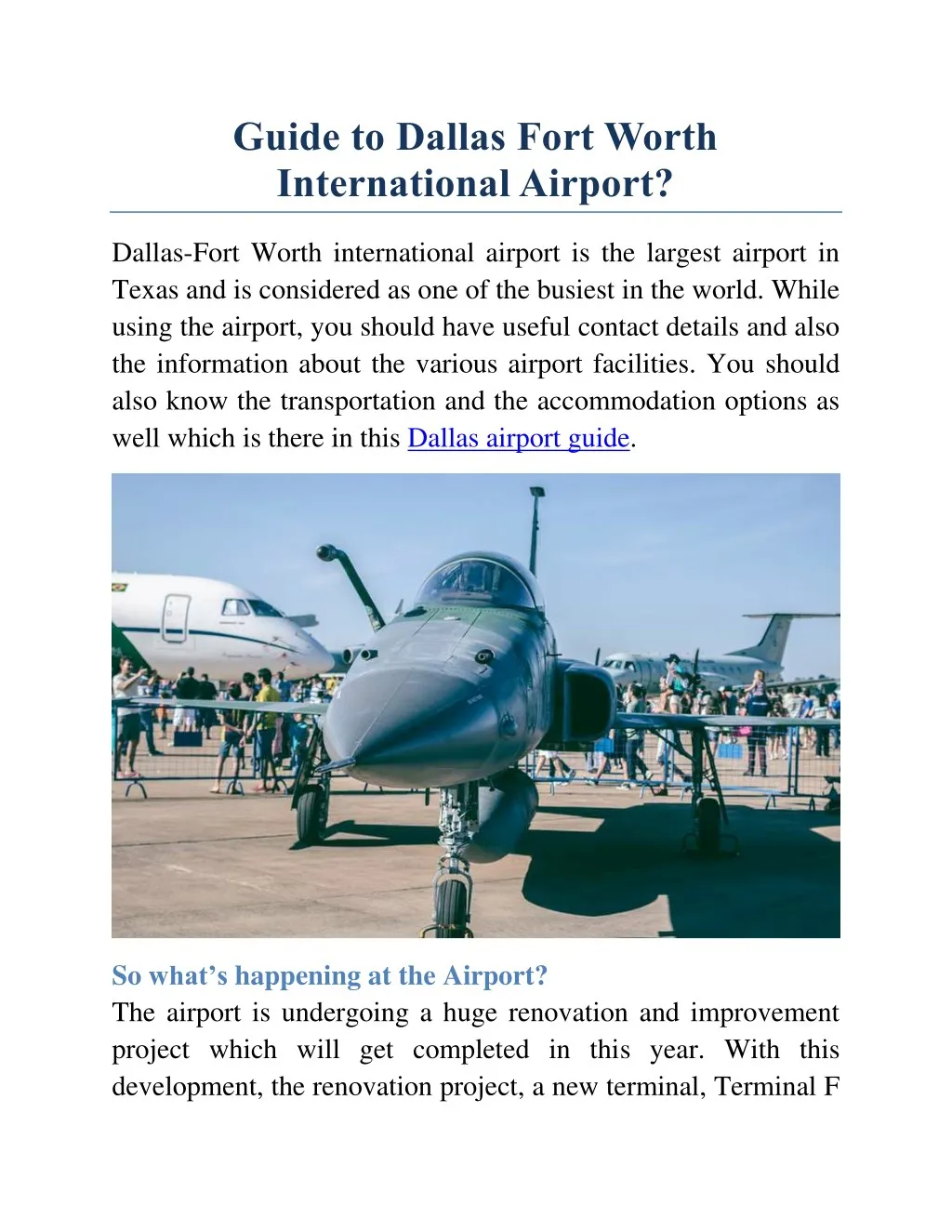 guide to dallas fort worth international airport