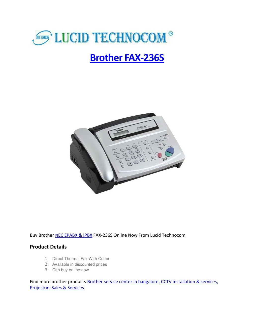 brother fax 236s