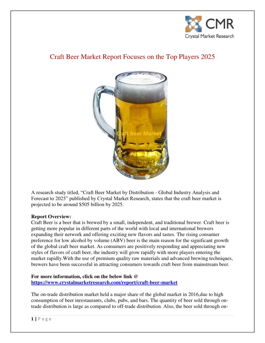 craft beer market report focuses