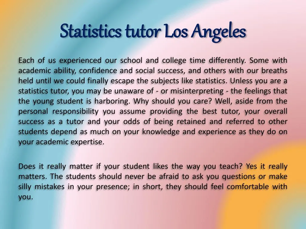 statistics tutor los angeles
