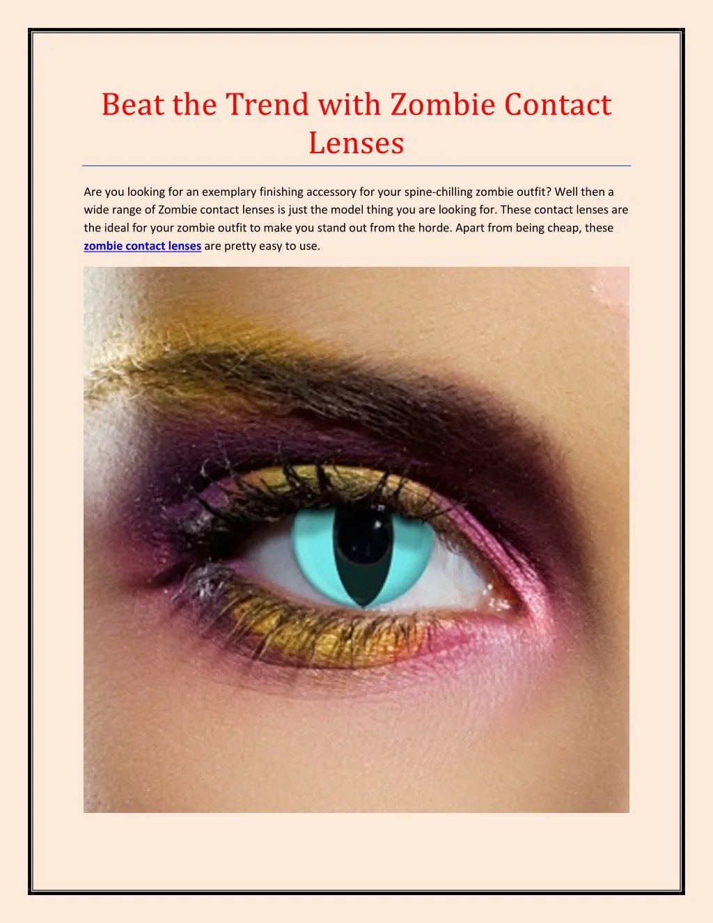 beat the trend with zombie contact lenses