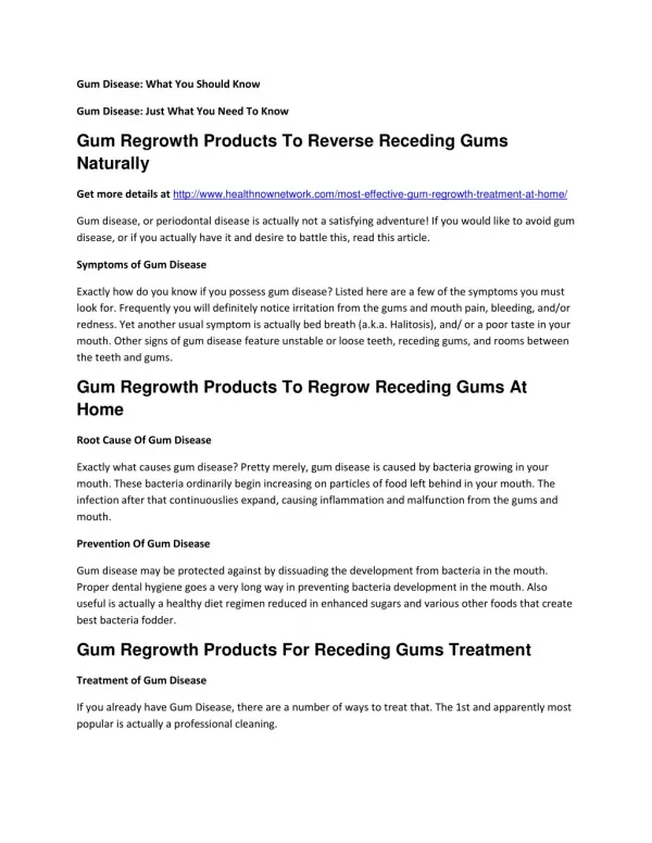 Gum Regrowth Products To Reverse Receding Gums Naturally