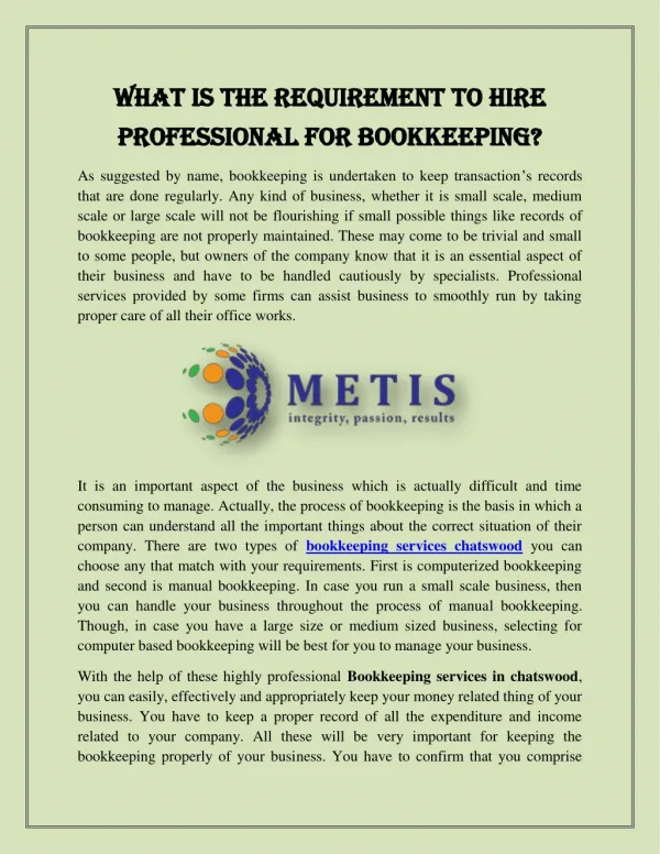 What Is The Requirement To Hire Professional For Bookkeeping