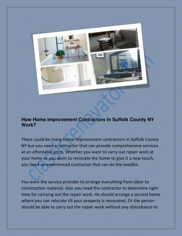 How Home Improvement Contractors In Suffolk County NY Work?