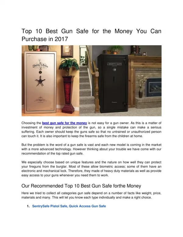 Top 10 Best Gun Safe For The Money You Can Purchase in 20171(2).pdf