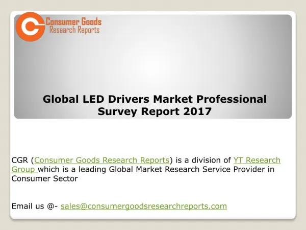 Global LED Drivers Market Professional Survey Report 2017