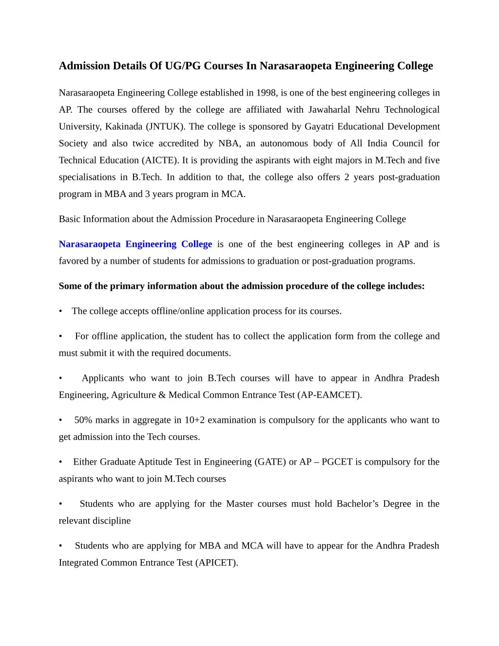 admission details of ug pg courses