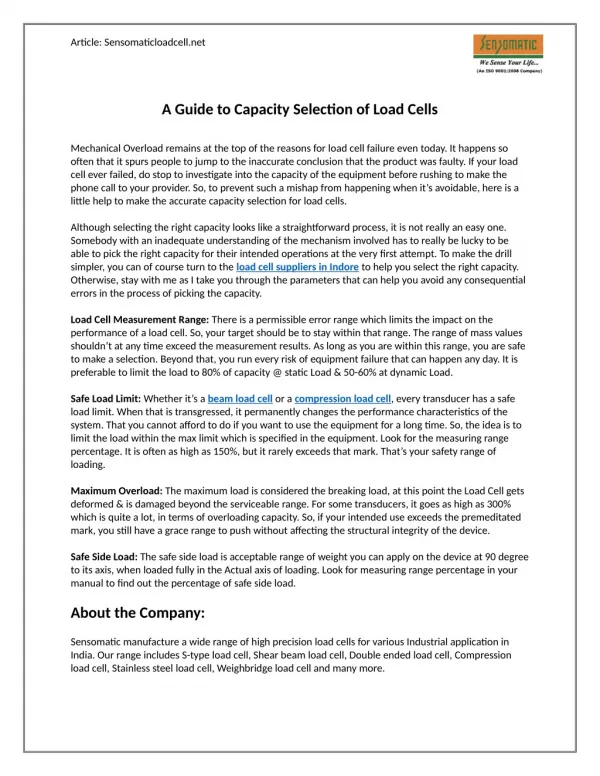 article sensomaticloadcell net