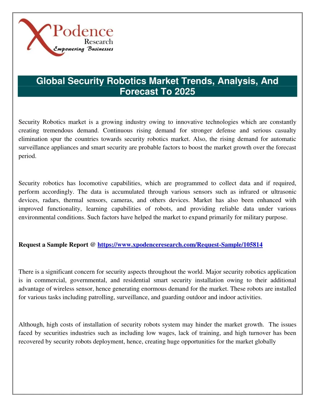 global security robotics market trends analysis