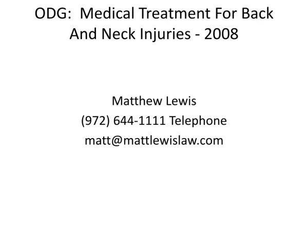 Matt Lewis Law Dallas Texas - ODG - July 11, 2008