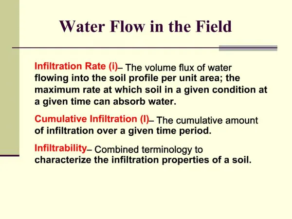 Water Flow in the Field
