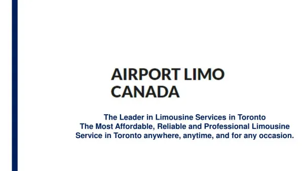Toronto Airport Limo | Airport Limo Canada Official | Toronto Pearson Airport