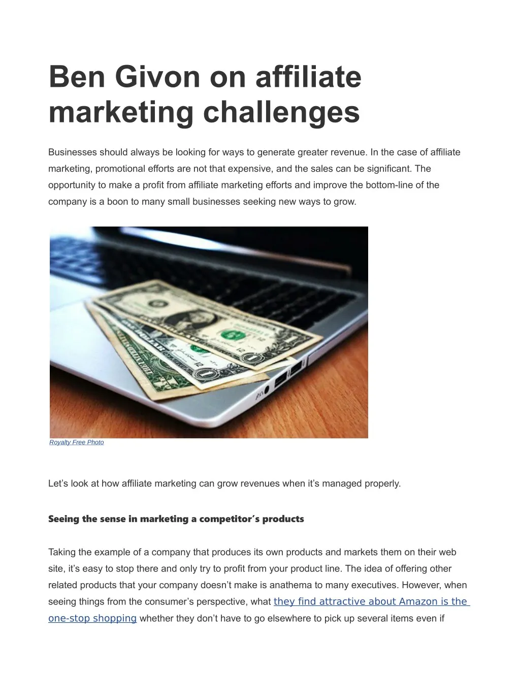 ben givon on affiliate marketing challenges