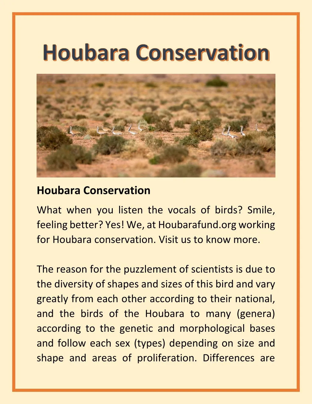 houbara conservation