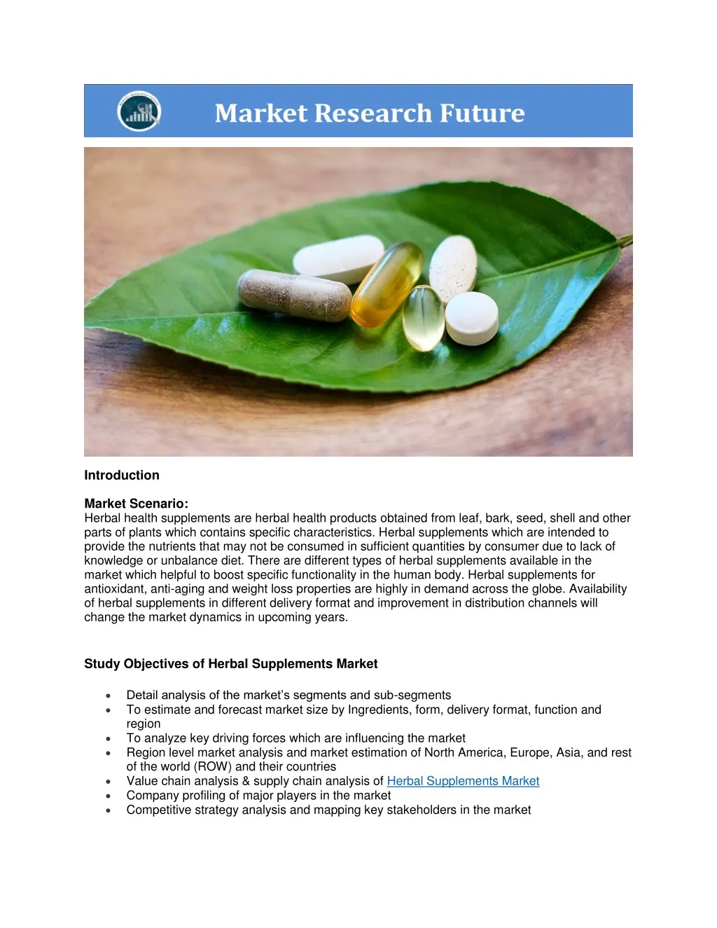 introduction market scenario herbal health