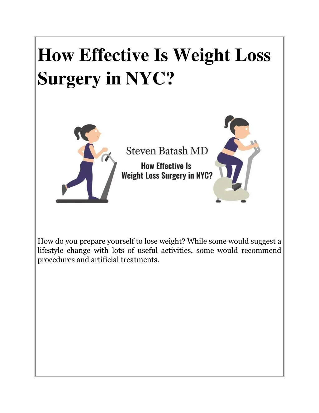 how effective is weight loss surgery in nyc