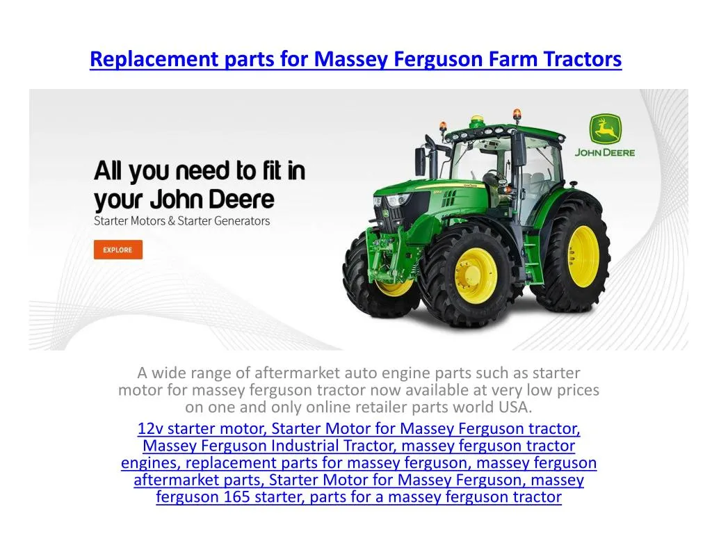 replacement parts for massey ferguson farm tractors
