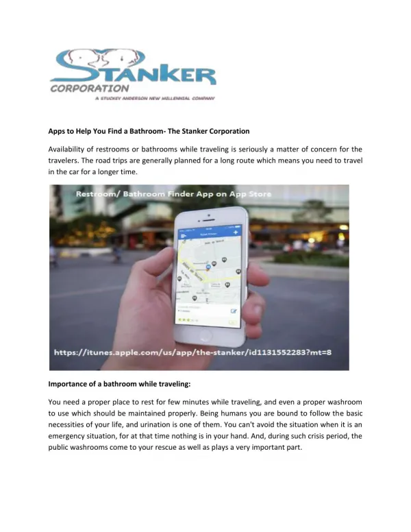 Apps to Help You Find a Bathroom- The Stanker Corporation