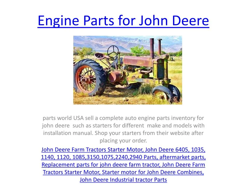 engine parts for john deere