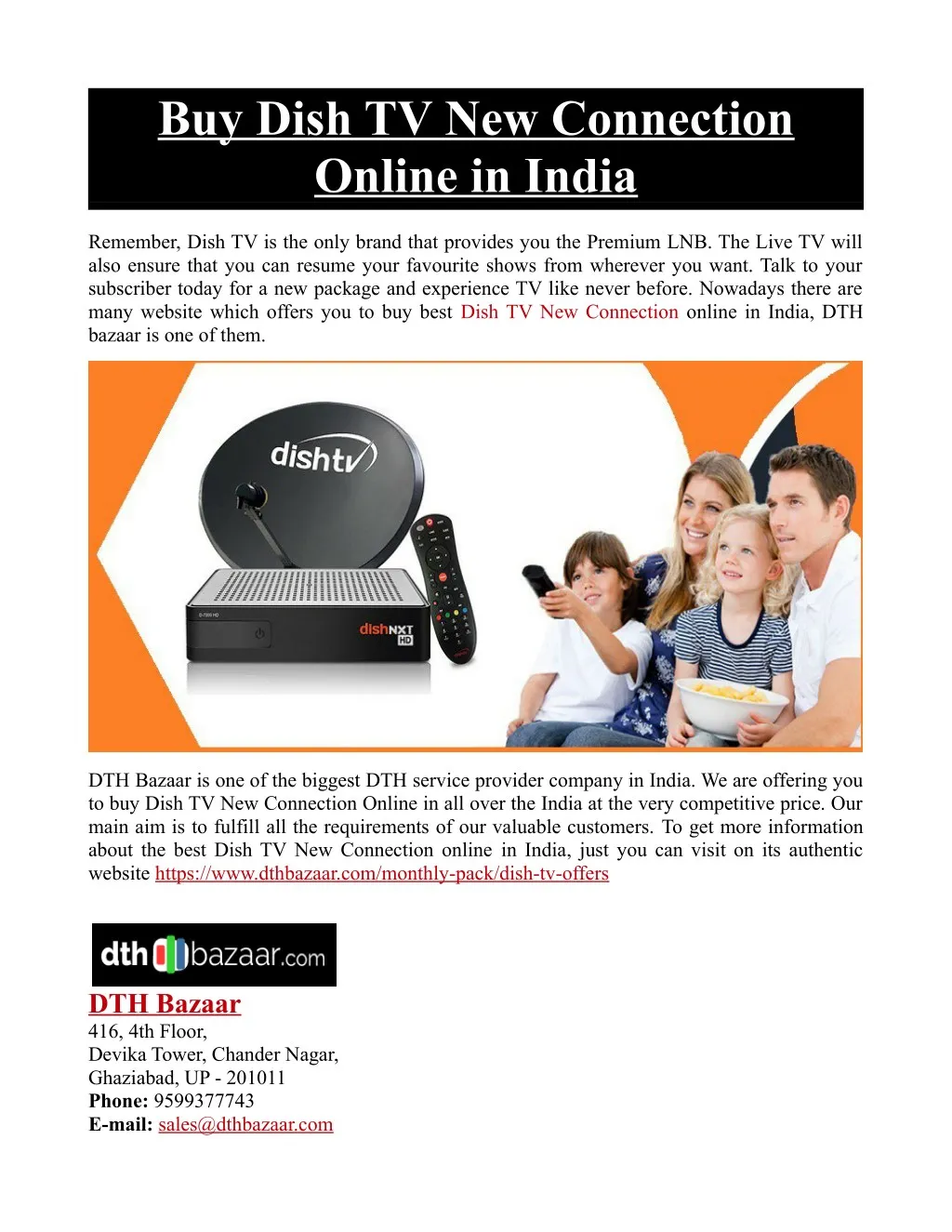 buy dish tv new connection online in india