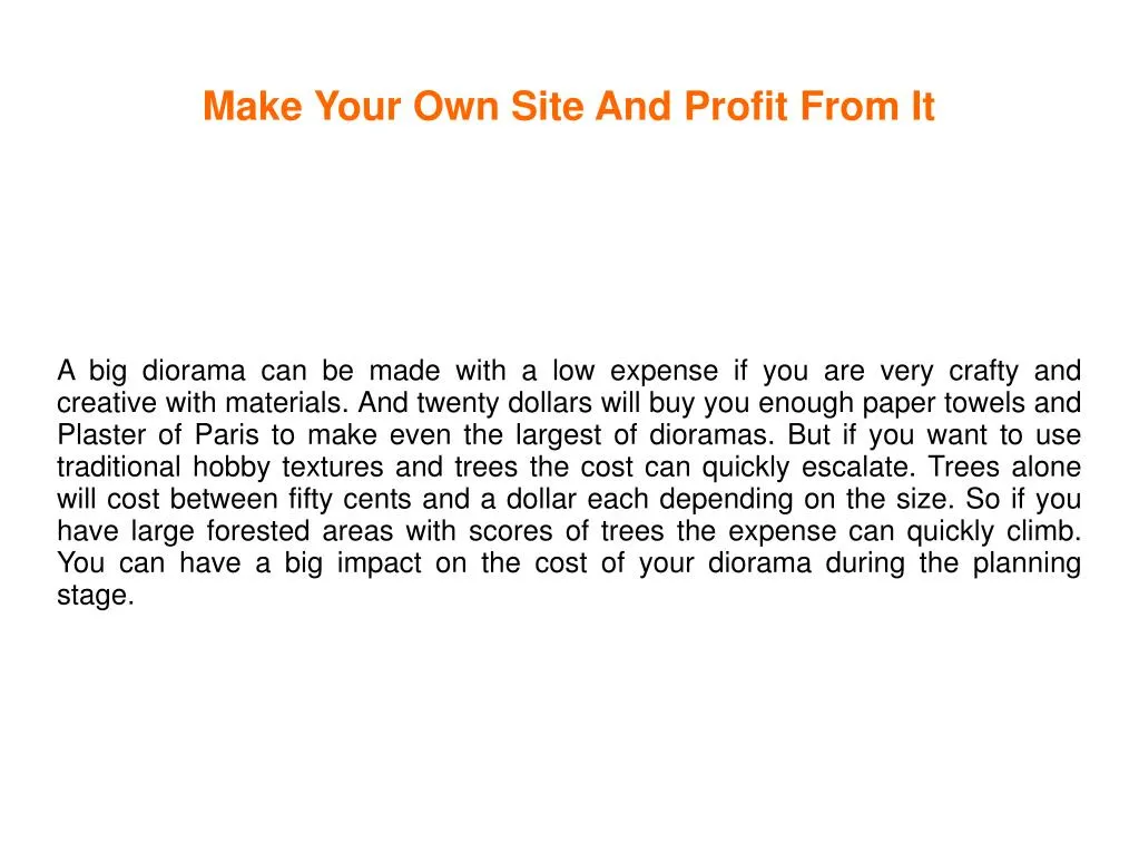 make your own site and profit from it