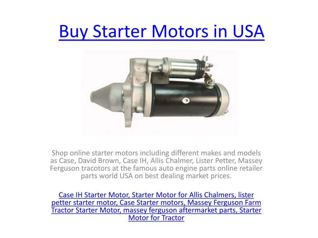 buy starter motors in usa