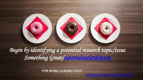 Begin by identifying a potential research topic/issue Something Great /tutorialoutletdotcom