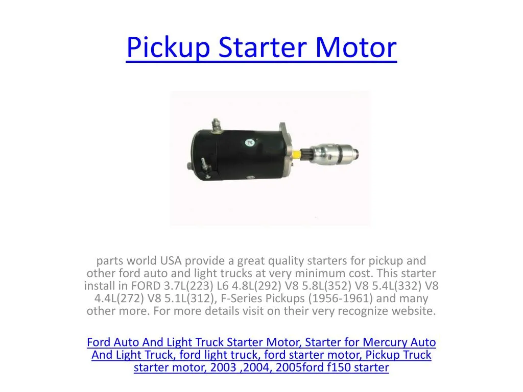 pickup starter motor