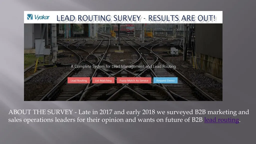 about the survey late in 2017 and early 2018