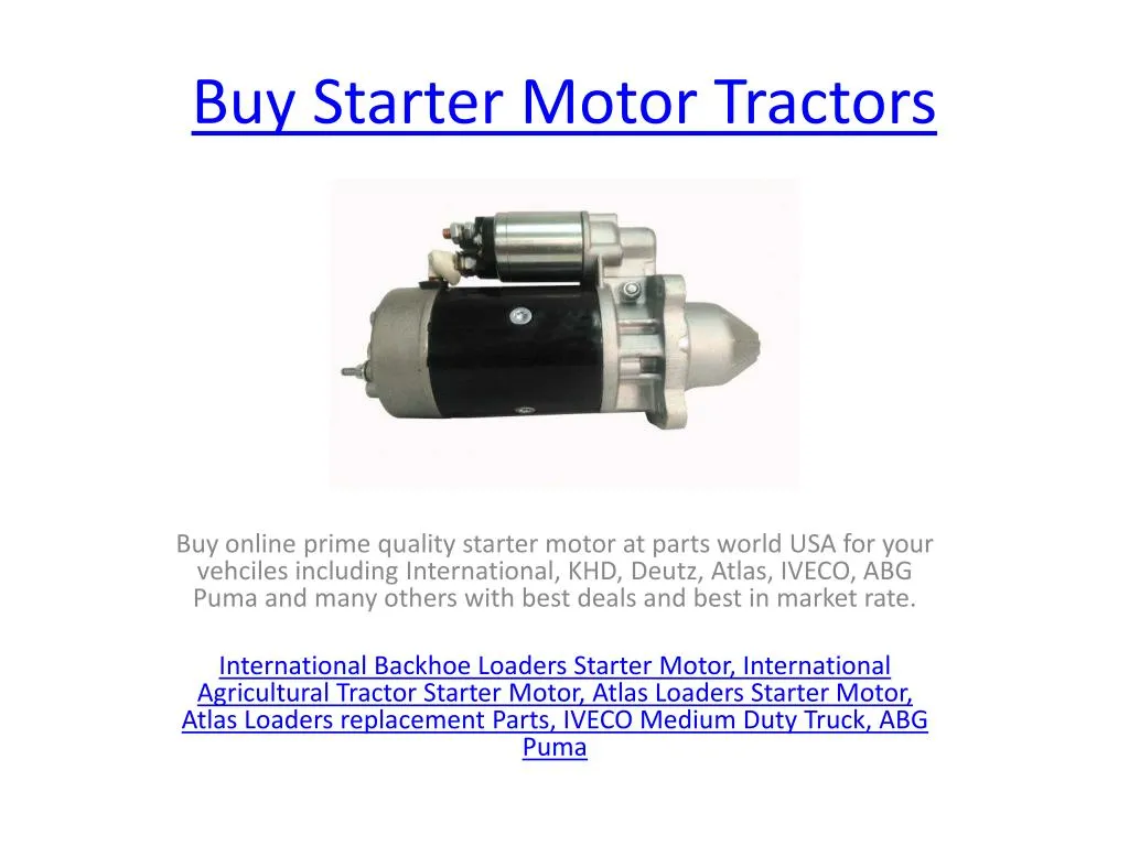 buy starter motor tractors