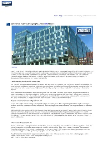 Commercial Hub BKC Emerging As A Residential Sector - slide 1