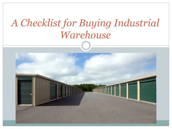 Important Factors For Buying Industrial Warehouse