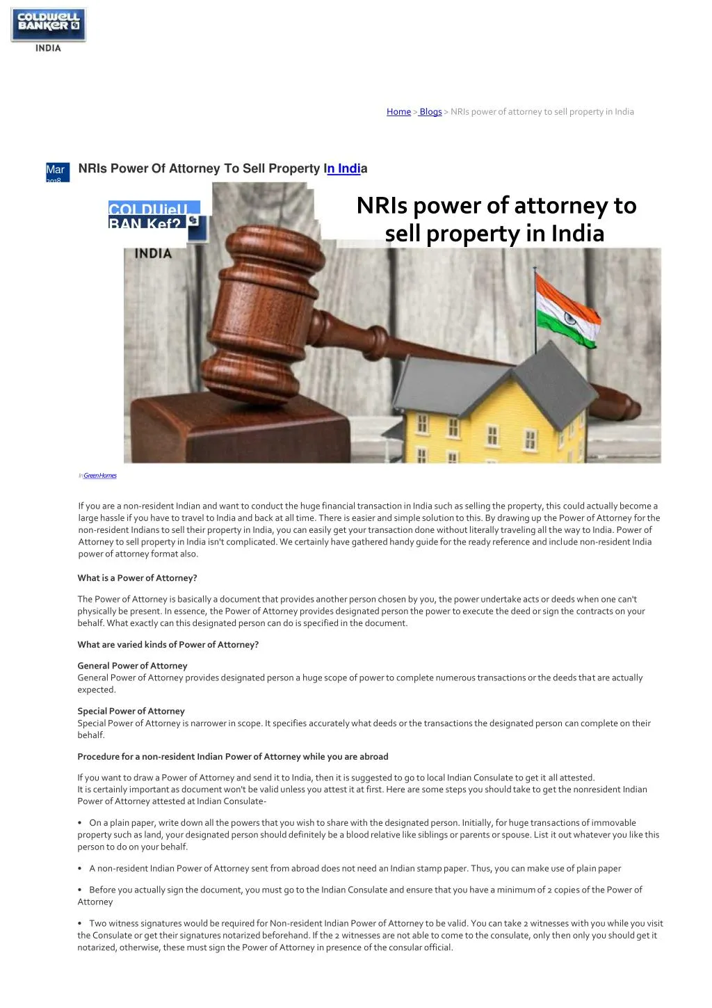 home blogs nris power of attorney to sell