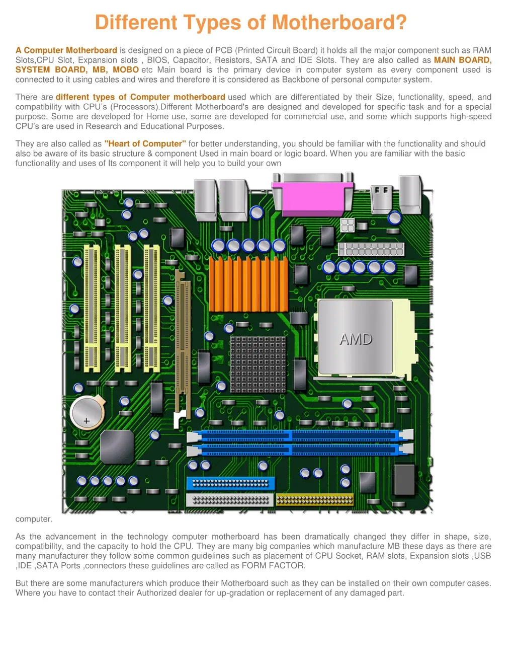different types of motherboard