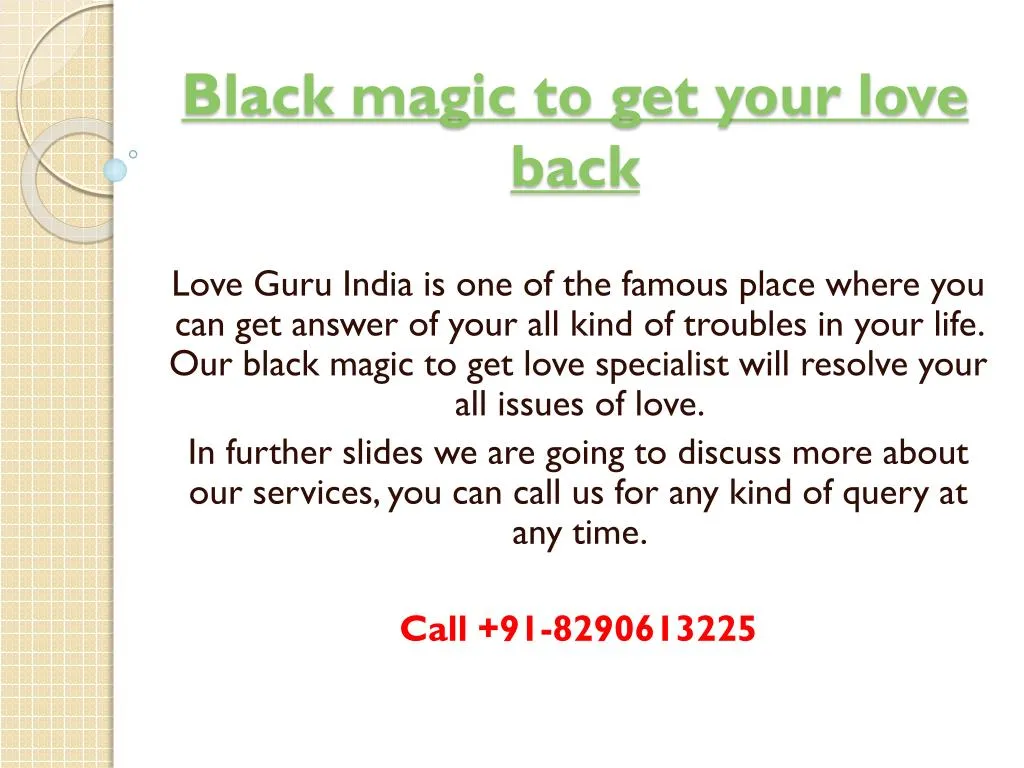 black magic to get your love back