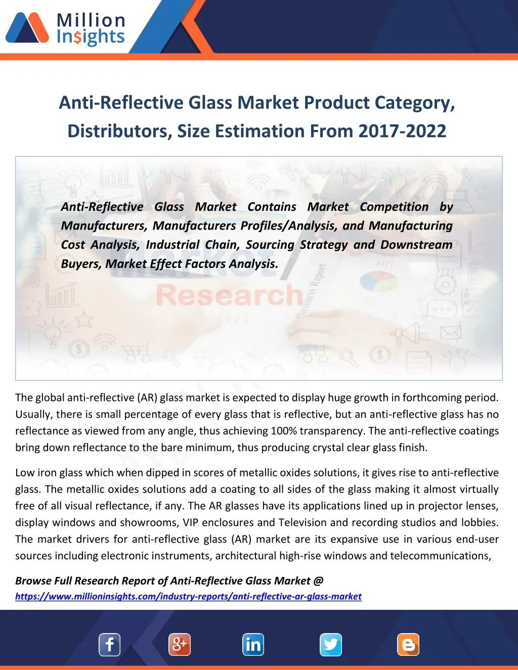 anti reflective glass market product category