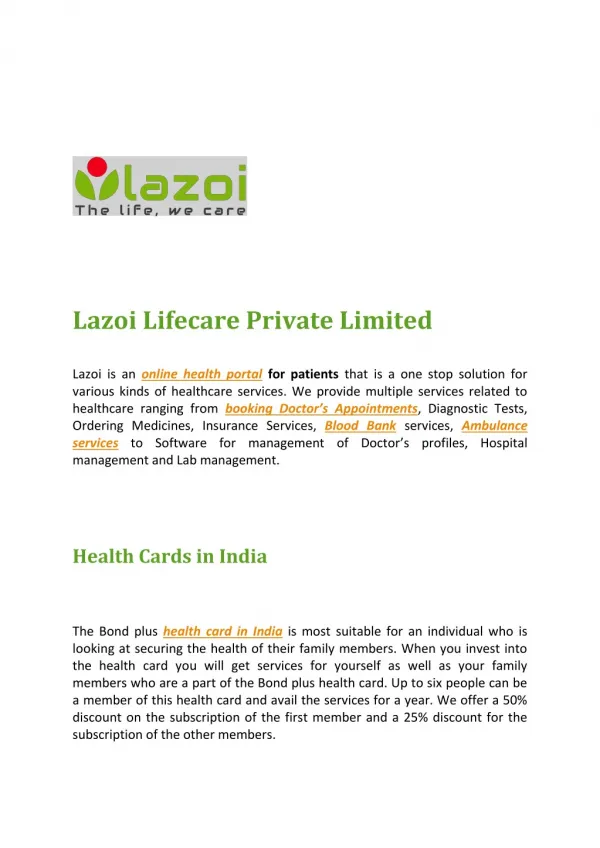 software for doctors online @ Lazoi