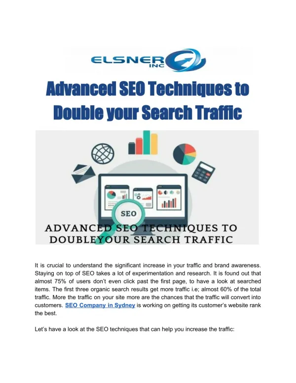 Advanced SEO Techniques to Double your Search Traffic