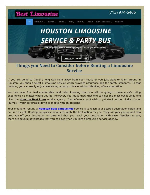 Houston Limousine Service & Party Bus | (713) 974-5466