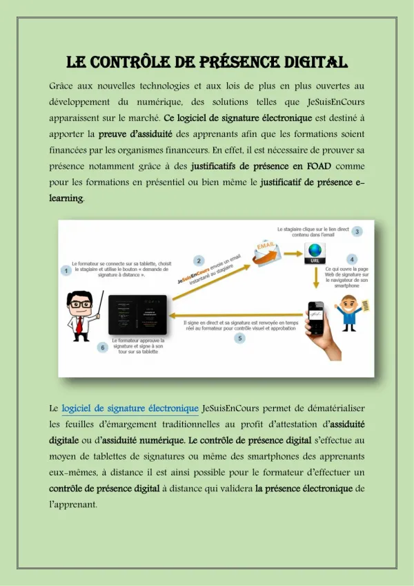 Le contrÃ´le de prÃ©sence digital