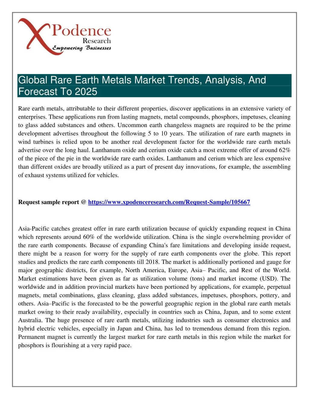 global rare earth metals market trends analysis
