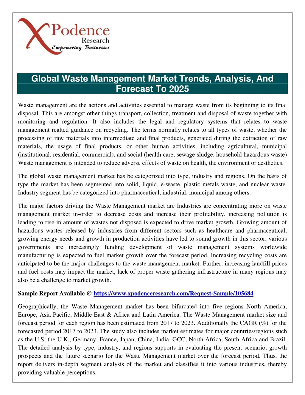 global waste management market trends analysis
