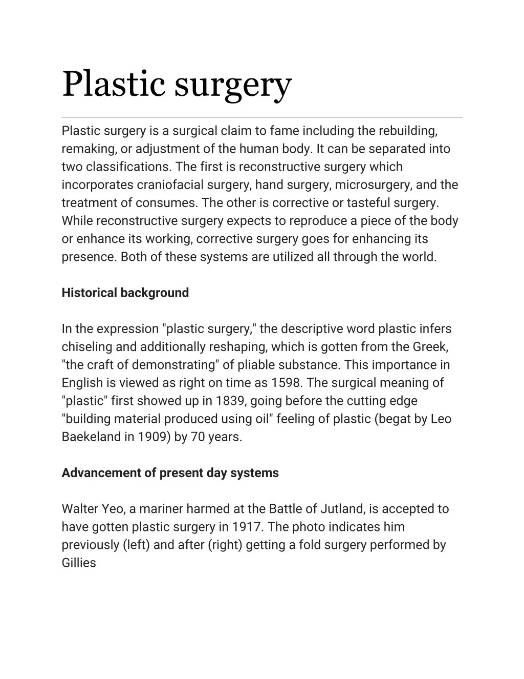 plastic surgery