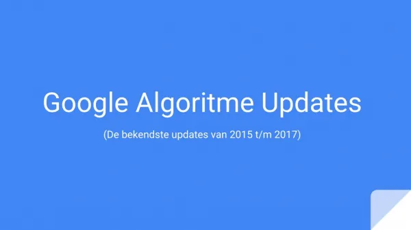 Google Algoritme Updates