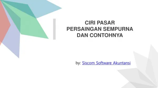 Ciri Pasar Sempurna beserta Contohnya