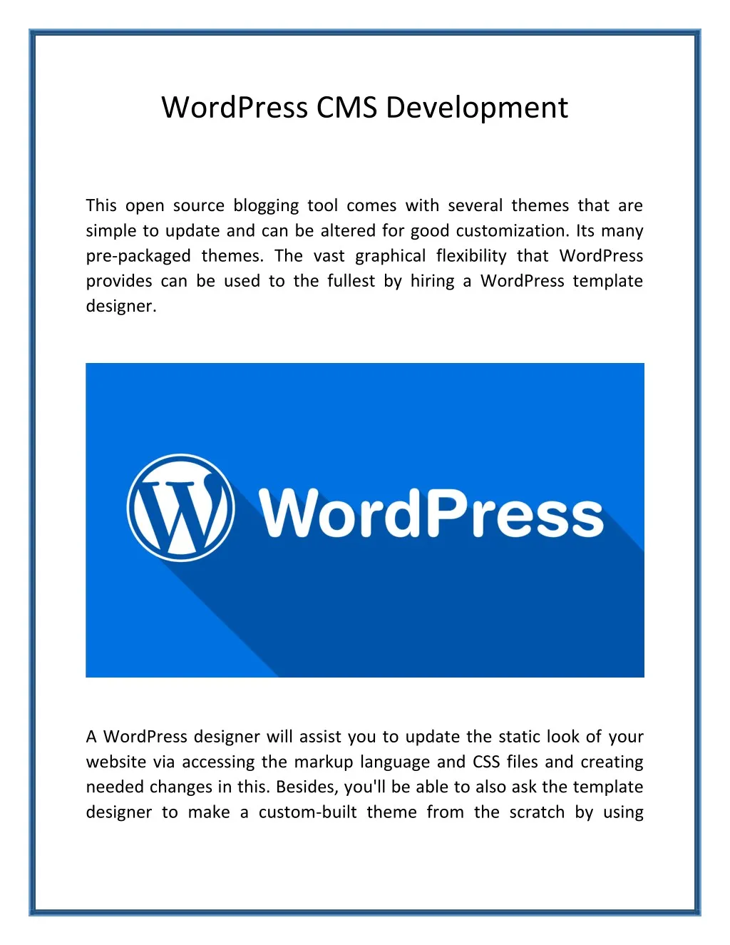 wordpress cms development